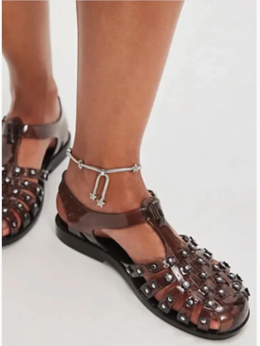 Anthropology jelly studded sandals